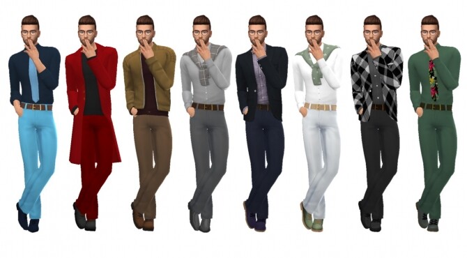 Sims 4 BG BELTED DRESS PANTS M at Sims4Sue