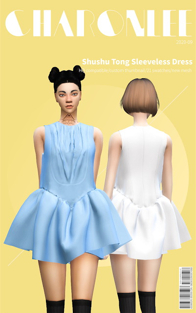 Sims 4 Shushu Tong Sleeveless Dress at Charonlee