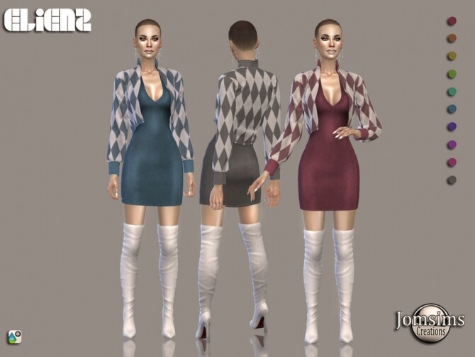 Sims 4 Elienz dress by jomsims at TSR