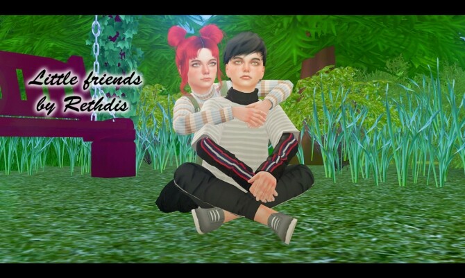 Sims 4 Little friends poses at Rethdis love