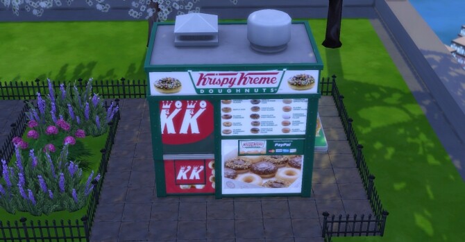 Sims 4 Krispy Kreme coffee and pastry stand by ArLi1211 at Mod The Sims