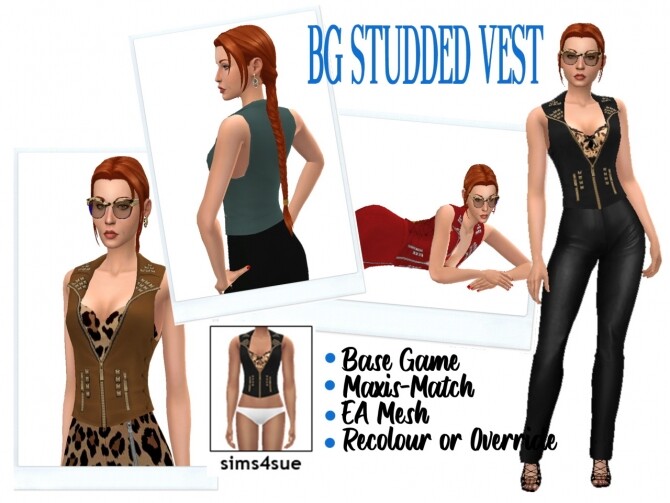 Sims 4 BG STUDDED VEST at Sims4Sue