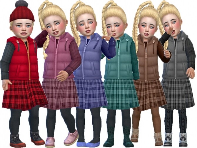 Sims 4 Pleated winter outfit by TrudieOpp at TSR
