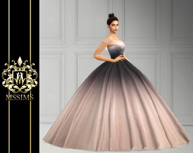 Sims 4 POEM COUTE GOWN at MSSIMS