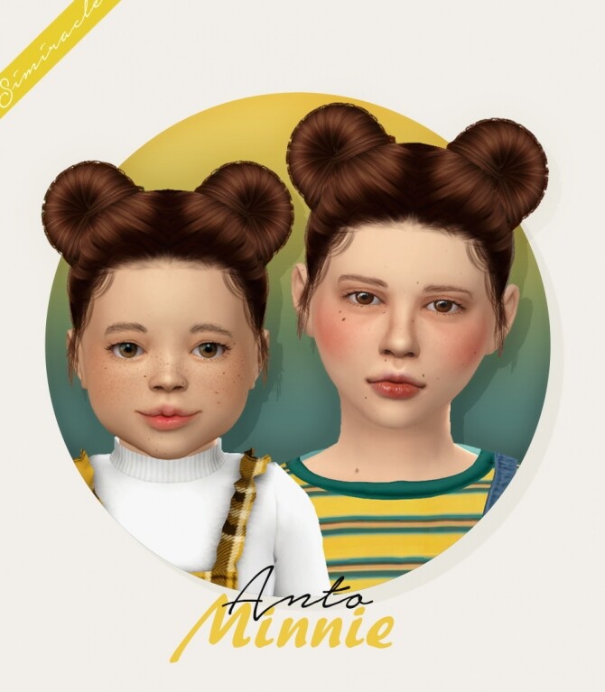 Sims 4 Anto Minnie hair for kids and toddlers at Simiracle