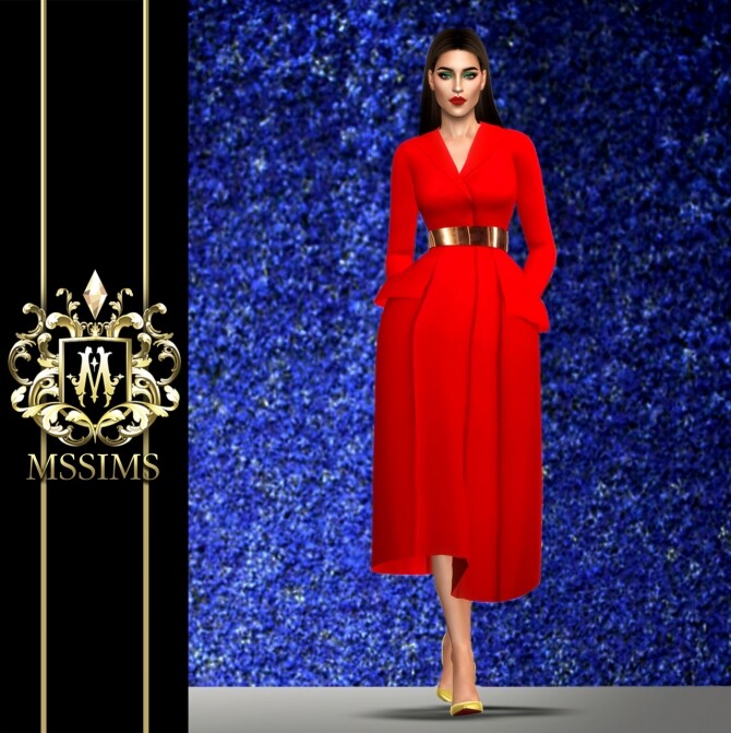 Sims 4 HAUTE COUTURE 2012 BAR COAT at MSSIMS
