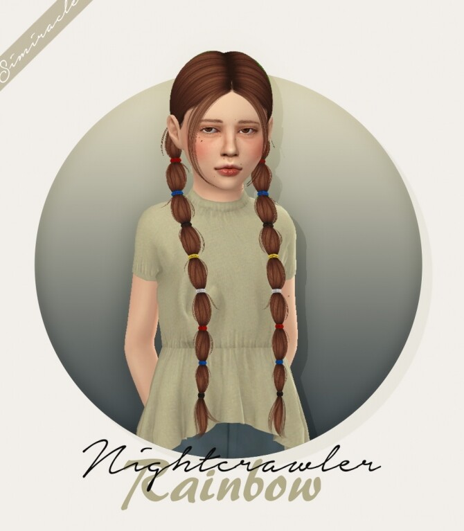Sims 4 Nightcrawler Rainbow Hair Kids Version at Simiracle