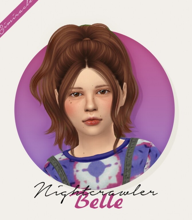 Sims 4 Nightcrawler Belle Hair Kids Version at Simiracle