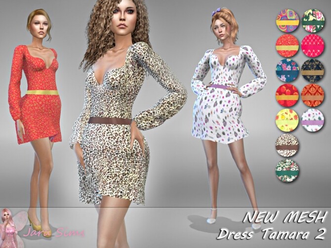 Sims 4 Dress Tamara 2 by Jaru Sims at TSR