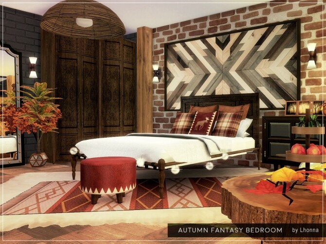 Sims 4 Autumn Fantasy Bedroom by Lhonna at TSR