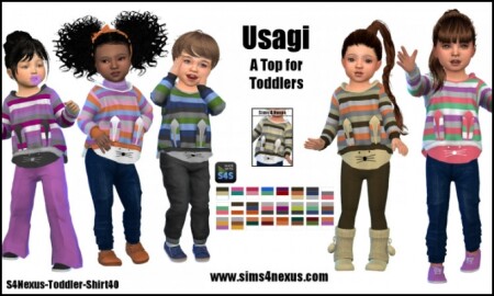 Usagi top by SamanthaGump at Sims 4 Nexus