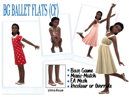BG BALLET FLATS (CF) & PATTERNED MARY JANES (TF) at Sims4Sue