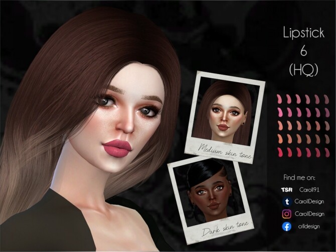 Sims 4 Lipstick 6 HQ by Caroll91 at TSR