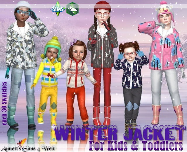 Sims 4 Winter Jacket for Kids & Toddlers at Annett’s Sims 4 Welt