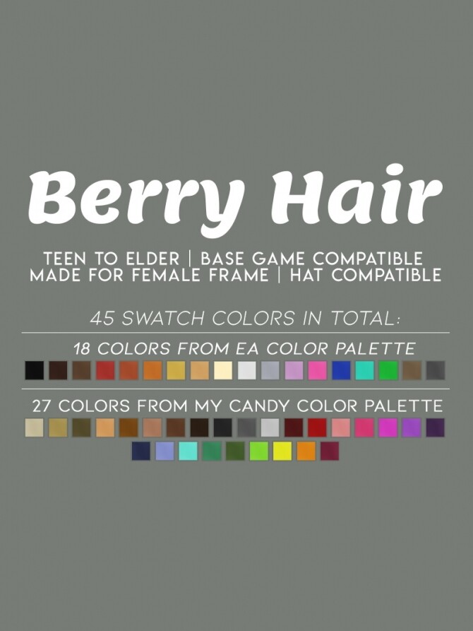 Sims 4 BERRY HAIR   half pony with a braid at Candy Sims 4