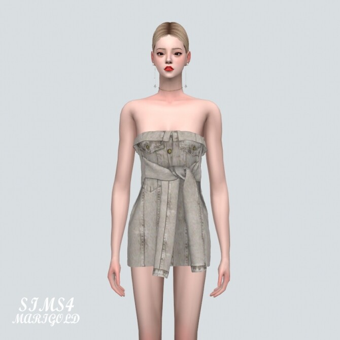 Sims 4 YY Denim Mini Dress at Marigold