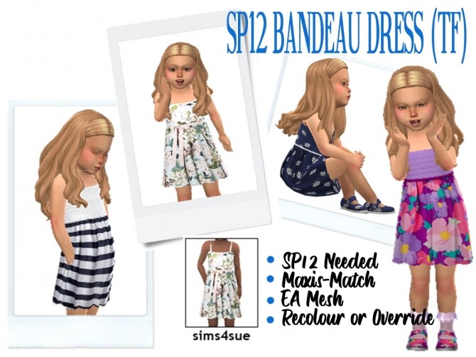 Sims 4 BG BANDEAU DRESS (TF) at Sims4Sue