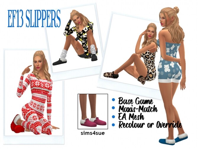 Sims 4 EF13 SLIPPERS at Sims4Sue