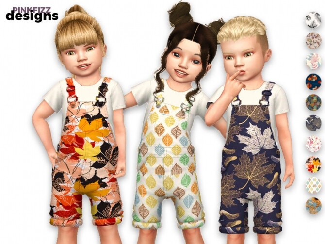 Sims 4 Little Junior Autumn Overalls by Pinkfizzzzz at TSR