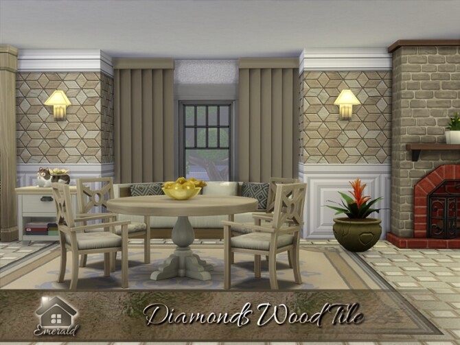 Sims 4 Diamonds Wood Tile by emerald at TSR