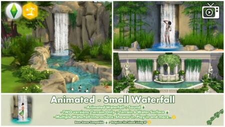 Animated Small Waterfall by Bakie at Mod The Sims