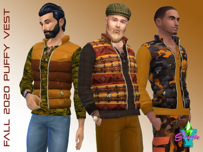 Sims 4 Fall 2020 Puffy Vest by SimmieV at TSR