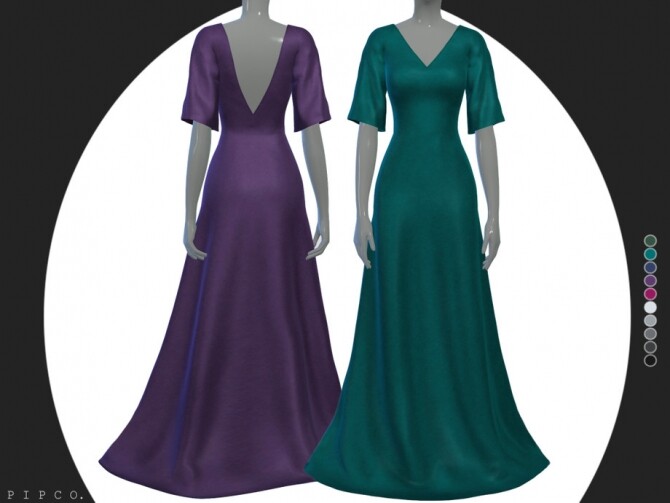 Sims 4 Stone gown by Pipco at TSR