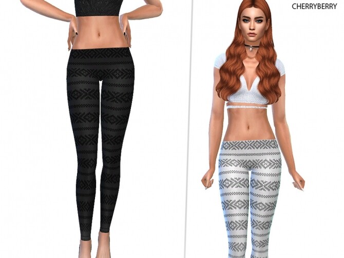 Sims 4 Bohemian Leggings by CherryBerrySim at TSR