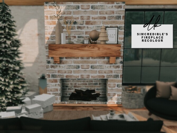 Sims 4 SIMcredible’s Fireplace Recolour at DK SIMS