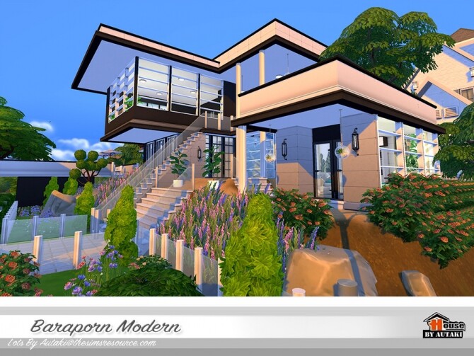 Sims 4 Baraporn Modern house by autaki at TSR