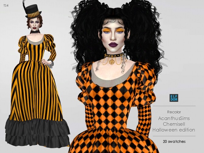 Sims 4 AcanthusSims ChemiseII RC Halloween edition at Elfdor Sims