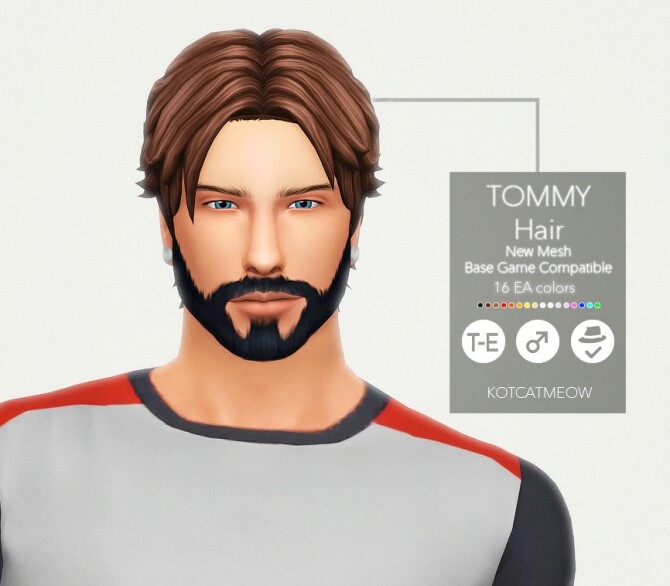 Sims 4 Tommy Hair at KotCatMeow