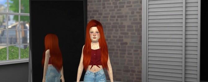Sims 4 ASHLEY HAIR + KIDS VERSION at REDHEADSIMS