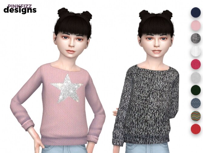 Sims 4 Junior Wool Jumper by Pinkfizzzzz at TSR