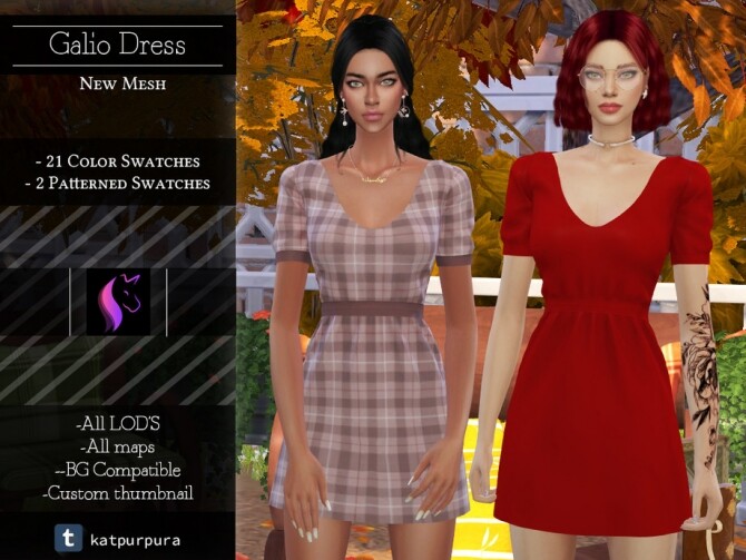 Sims 4 Galio Dress by KaTPurpura at TSR