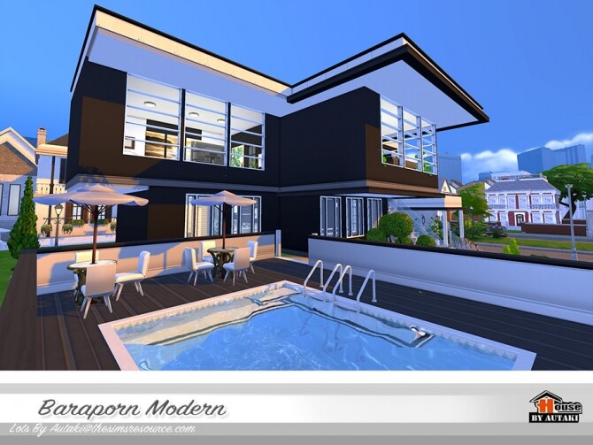 Sims 4 Baraporn Modern house by autaki at TSR