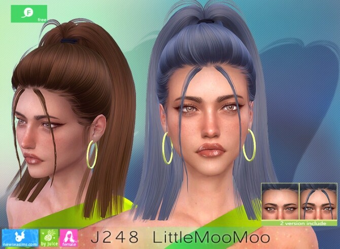 Sims 4 J248 LittleMooMoo hair (Free) plus at Newsea Sims 4