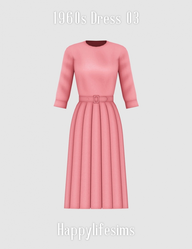 1960s Dress 03 at Happy Life Sims » Sims 4 Updates