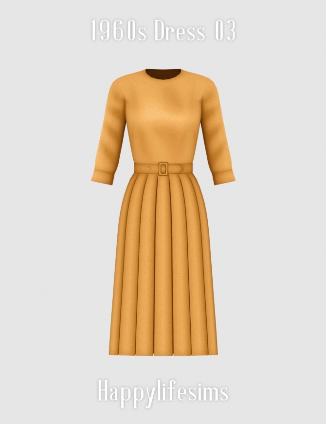 Sims 4 1960s Dress 03 at Happy Life Sims