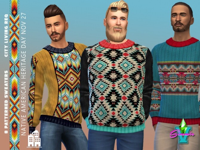 Sims 4 Native American Sweaters by SimmieV at TSR