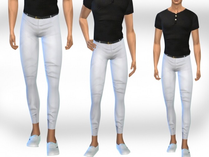 Sims 4 Classy White Pants With Belt by Saliwa at TSR