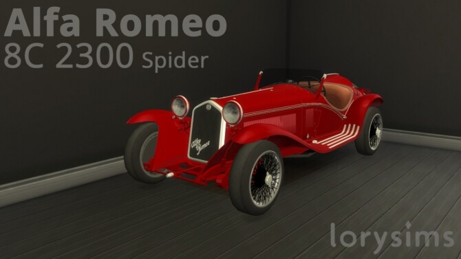 Sims 4 Alfa Romeo 8C 2300 Spider at LorySims