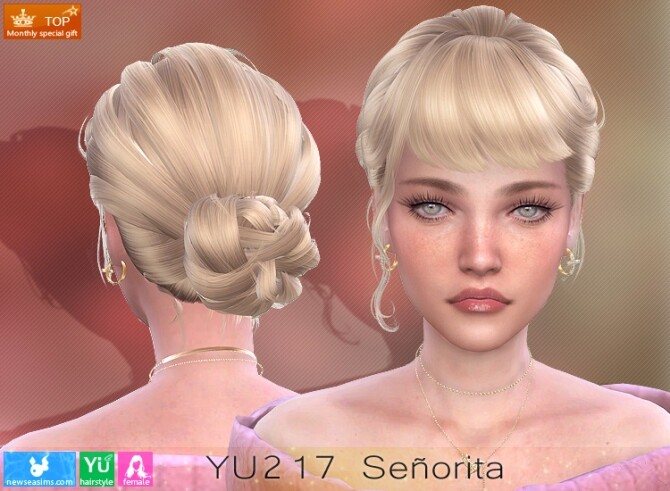 Sims 4 YU217 Senorita hair (P) at Newsea Sims 4