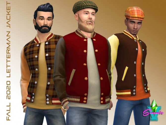 Sims 4 Fall 2020 Letterman Jacket by SimmieV at TSR