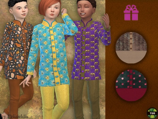 Sims 4 Autumn Silk Pyjamas by Pelineldis at TSR