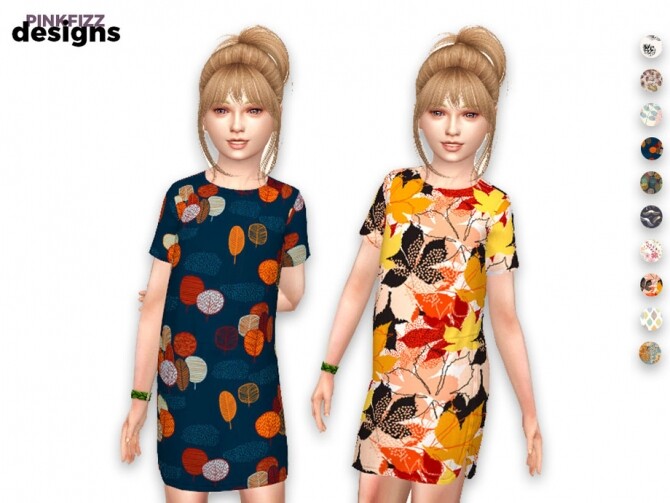 Sims 4 Junior Autumn Dress by Pinkfizzzzz at TSR