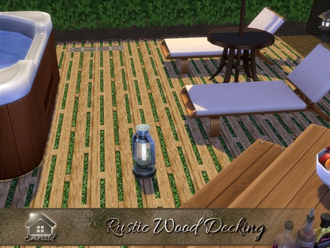 Sims 4 Rustic Wood Decking by emerald at TSR