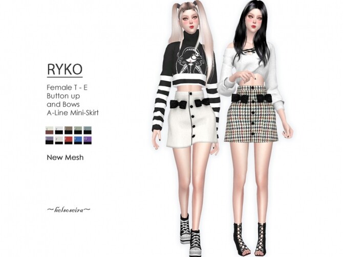 Sims 4 RYKO A Line Mini Skirt by Helsoseira at TSR