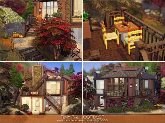 Sims 4 Tiny Fall Cottage by MychQQQ at TSR