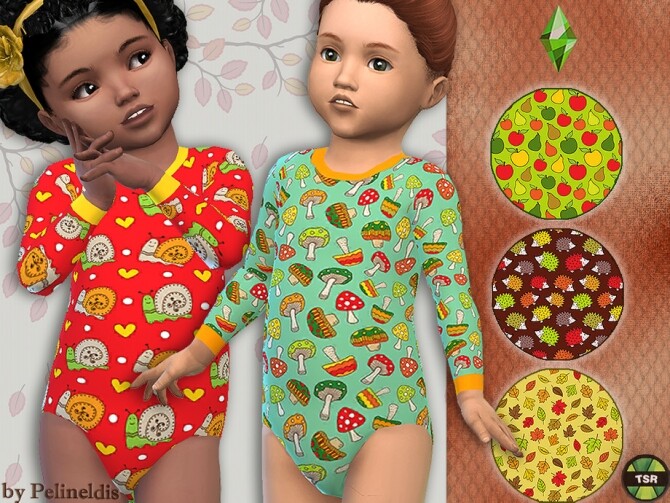 Sims 4 Toddler Autumn Bodysuit by Pelineldis at TS4 Celebrities Corner